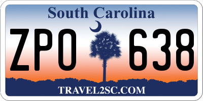 SC license plate ZPO638