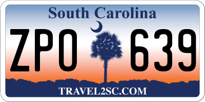 SC license plate ZPO639