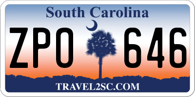 SC license plate ZPO646