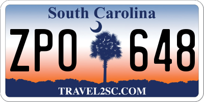 SC license plate ZPO648