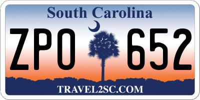 SC license plate ZPO652