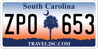 SC license plate ZPO653