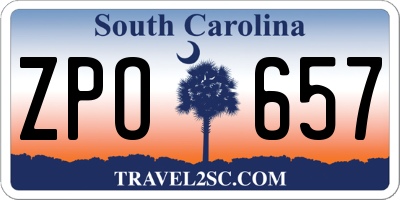 SC license plate ZPO657