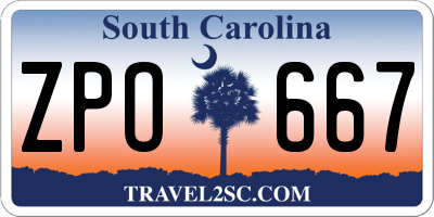 SC license plate ZPO667