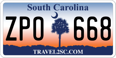 SC license plate ZPO668