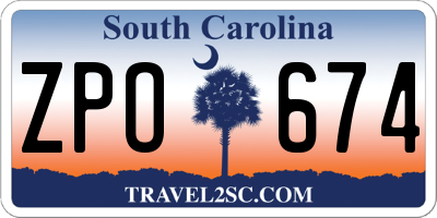 SC license plate ZPO674