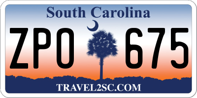 SC license plate ZPO675