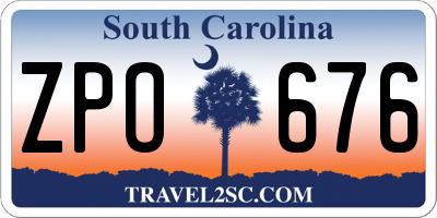 SC license plate ZPO676