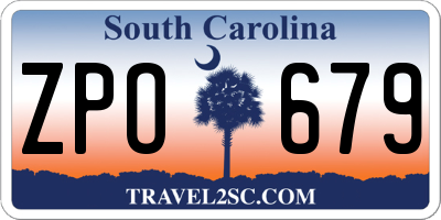 SC license plate ZPO679