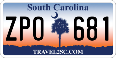 SC license plate ZPO681
