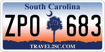 SC license plate ZPO683