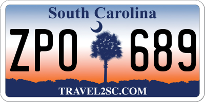 SC license plate ZPO689