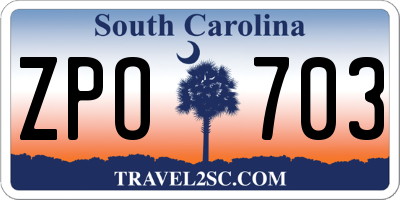 SC license plate ZPO703