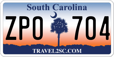 SC license plate ZPO704