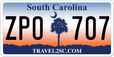 SC license plate ZPO707