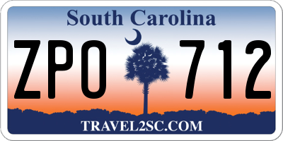 SC license plate ZPO712