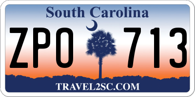 SC license plate ZPO713