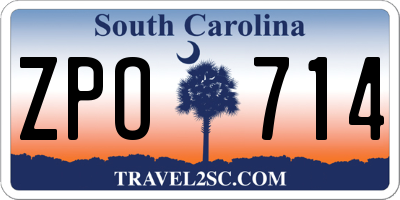 SC license plate ZPO714