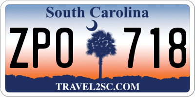 SC license plate ZPO718