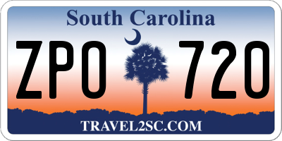 SC license plate ZPO720