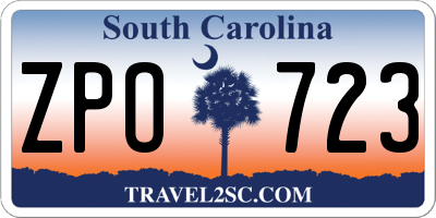 SC license plate ZPO723