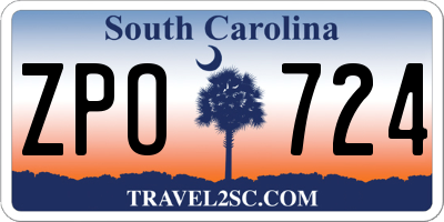 SC license plate ZPO724