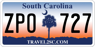 SC license plate ZPO727