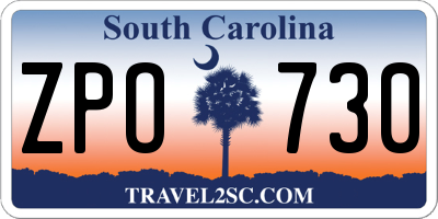 SC license plate ZPO730