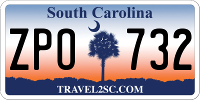 SC license plate ZPO732