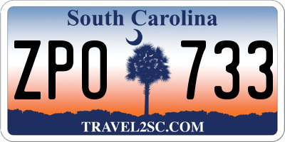 SC license plate ZPO733