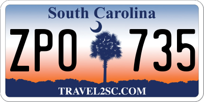 SC license plate ZPO735