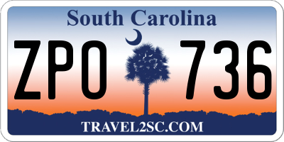 SC license plate ZPO736