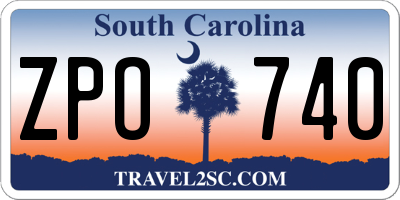 SC license plate ZPO740