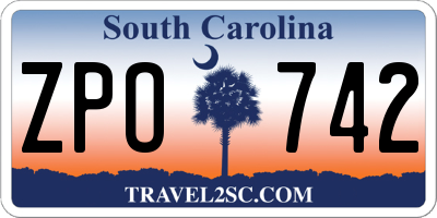 SC license plate ZPO742