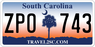 SC license plate ZPO743