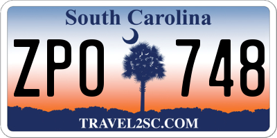SC license plate ZPO748