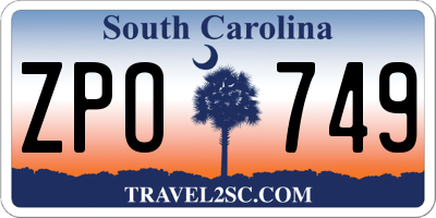 SC license plate ZPO749