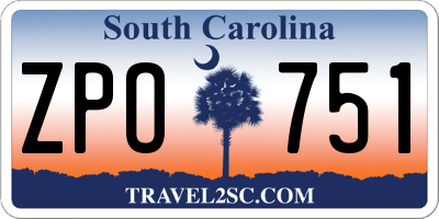 SC license plate ZPO751