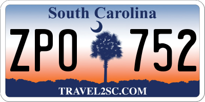 SC license plate ZPO752