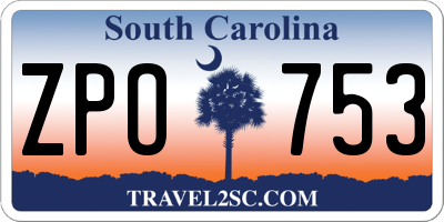 SC license plate ZPO753
