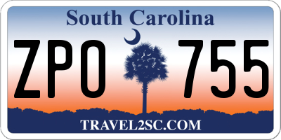SC license plate ZPO755