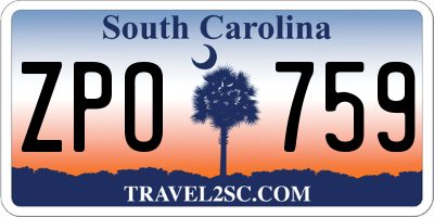 SC license plate ZPO759