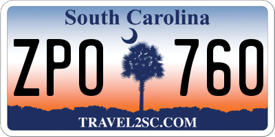 SC license plate ZPO760