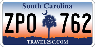 SC license plate ZPO762