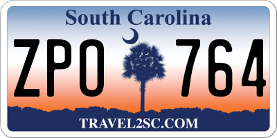 SC license plate ZPO764