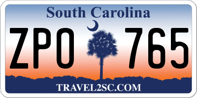 SC license plate ZPO765