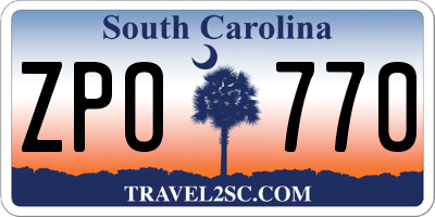 SC license plate ZPO770