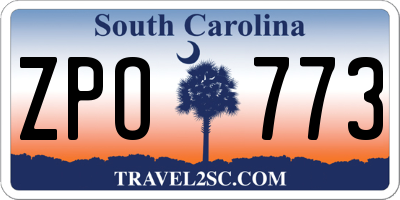 SC license plate ZPO773