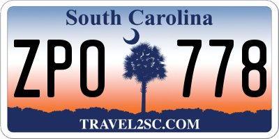 SC license plate ZPO778