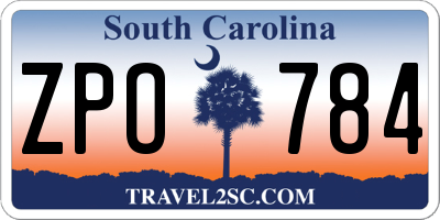 SC license plate ZPO784